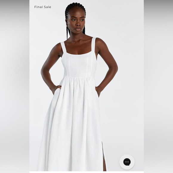 White linen maxi dress - Picture 2 of 3